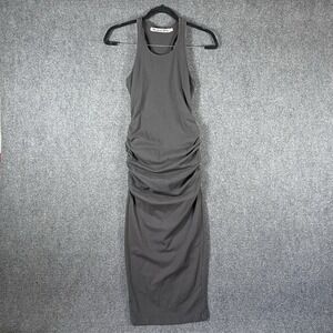 Michael Stars Los Angeles Vivian Raceback Bodycon Dress Gray Womens XS #2386